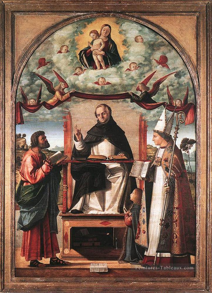 St Thomas dans la Gloire entre Saint Marc et St Louis de Toulouse Vittore Carpaccio Peintures à l'huile